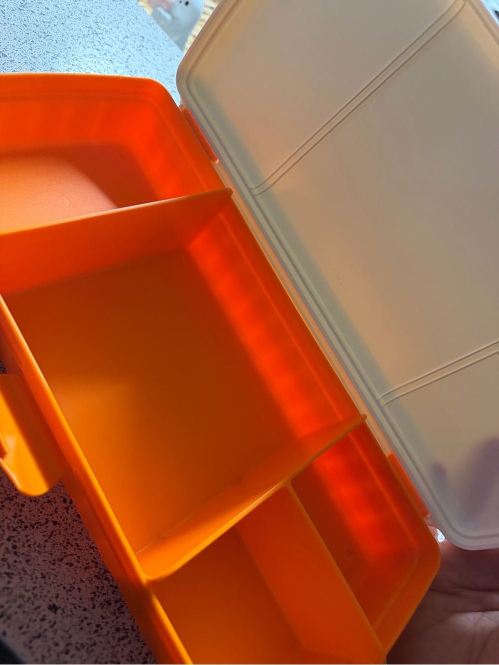 Tupperware Bright Orange Plastic Compartment Organizer